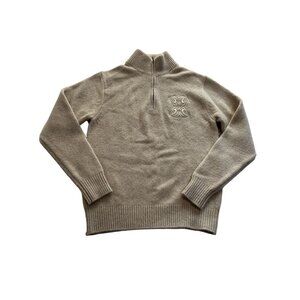 Gingillo 1/4 Zip Knit Sweater in Tan